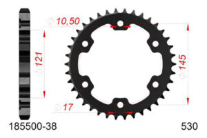 ZAHNKRANZ STAHL 530 (185500-38/ 50-35065-38)