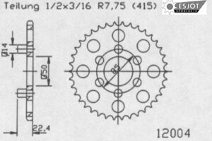 ZAHNKRANZ STAHL 415 (50-12004-45)