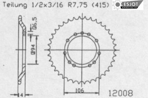 ZAHNKRANZ STAHL 415 (50-12008-46)