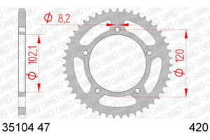 ZAHNKRANZ STAHL 420 (35104-47 / 50-13026-47 / JTR23.47)