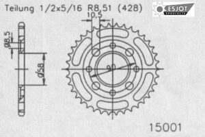 ZAHNKRANZ STAHL 428 (50-15001-36 / JTR269.36)