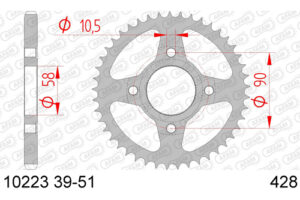 ZAHNKRANZ STAHL 428 (10223-39 / 50-15001-39 / JTR269.39)