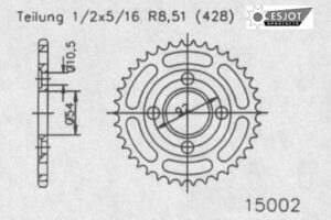 ZAHNKRANZ STAHL 428 (50-15002-47 / JTR835.47)