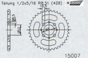 ZAHNKRANZ STAHL 428 (50-15007-32 / JTR802.32)