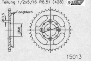 ZAHNKRANZ STAHL 428 (50-15013-45 / JTR241.45)