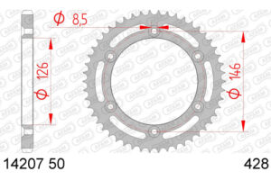 ZAHNKRANZ STAHL 428 (14207-50 / 50-15017-50 / JTR805.50)