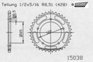 ZAHNKRANZ STAHL 428 (50-15038-62)
