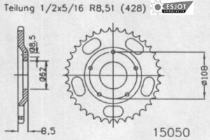 ZAHNKRANZ STAHL 428 (50-15050-53)