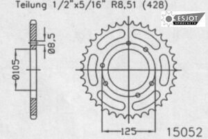 ZAHNKRANZ STAHL 428 (50-15052-52 / JTR1134.52)