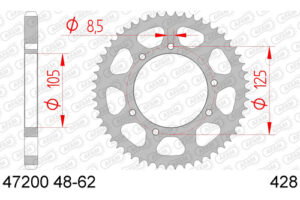 ZAHNKRANZ STAHL 428 (47200-54 / 50-15052-54 / JTR1134.54)