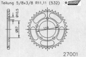 ZAHNKRANZ STAHL 532 (14601-46 / 50-27001-46)