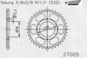 ZAHNKRANZ STAHL 532 (50-27005-46)
