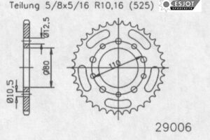 ZAHNKRANZ STAHL 525 (50-29006-43 / JTR1332.43)