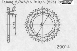 ZAHNKRANZ STAHL 525 (50-29014-45 / JTR1311.45)
