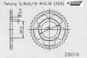 ZAHNKRANZ STAHL 525 (10613-45 / 50-29016-45 / JTR1304.45)