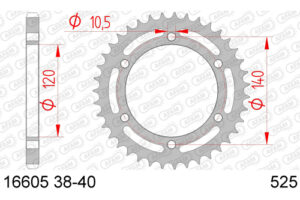 ZAHNKRANZ STAHL 525 (16605-39 / 50-29019-39 / JTR498.39)