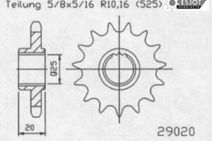 RITZEL 525 (50-29020-15P) GUMMIERT