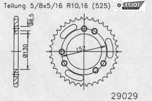 ZAHNKRANZ STAHL 525 (50-29029-45)