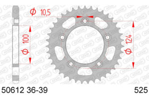 ZAHNKRANZ STAHL 525 (50612-39 / 50-29031-39 / JTR744.39)