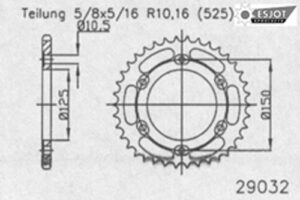 ZAHNKRANZ STAHL 525 (71800-42 / 50-29032-42 / JTR899.42)