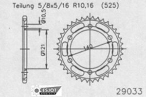 ZAHNKRANZ STAHL 525 (50-29033-40)