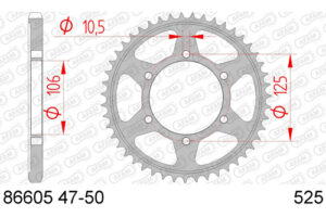ZAHNKRANZ STAHL 525 (86605-37)