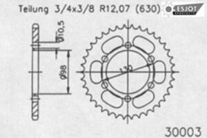 ZAHNKRANZ STAHL 630 (50-30003-33 / JTR483.33)