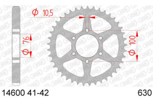 ZAHNKRANZ STAHL 630 (14600-42 / 50-30004-42 / JTR818.42)
