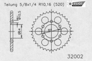 ZAHNKRANZ STAHL 520 (50-32002-47 / JTR826.47)