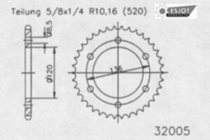 ZAHNKRANZ STAHL 520 (12304-41 / 50-32005-41 / JTR846.41)