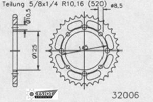 ZAHNKRANZ STAHL 520 (12505-45 / 50-32006-45 / JTR857.45)