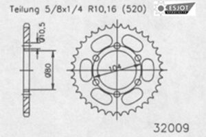 ZAHNKRANZ STAHL 520 (16606-46 / JTR478.46)