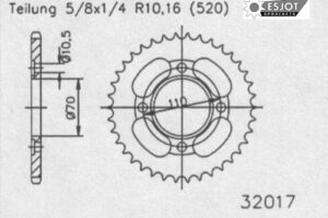 ZAHNKRANZ STAHL 520 (50-32017-44 / JTR248.44)