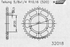 ZAHNKRANZ STAHL 520 (50-32018-38)