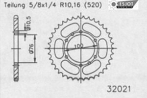 ZAHNKRANZ STAHL 520 (50-32021-48 / JTR1825.48)