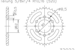 ZAHNKRANZ STAHL 520 (50-32022-48 / JTR845.48)