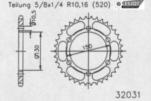 ZAHNKRANZ STAHL 520 (50-32001-44)