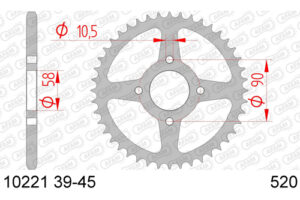 ZAHNKRANZ STAHL 520 (10221-44 / 50-32032-44 / JTR273.44)