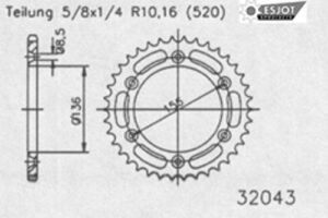 ZAHNKRANZ STAHL 520 (50-32043-40)