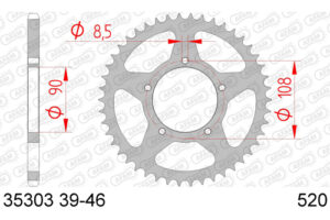ZAHNKRANZ STAHL 520 (35303-43 / 50-32048-43 / JTR18.43)