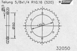 ZAHNKRANZ STAHL 520 (50-32050-41 / JTR5.41)