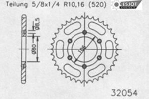 ZAHNKRANZ STAHL 520 (50-32054-42 / JTR22.42)