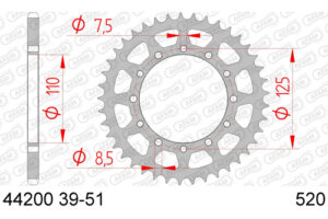 ZAHNKRANZ STAHL 520 (44200-39 / 50-32056-39 / JTR13.39)