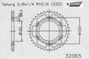 ZAHNKRANZ STAHL 520 (50-32065-46 / JTR897.46)