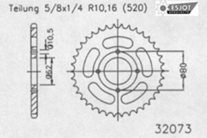 ZAHNKRANZ STAHL 520 (50-32073-53)