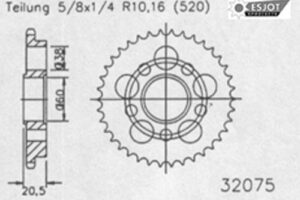 ZAHNKRANZ STAHL 520 (50-32075-39)