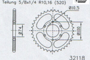 ZAHNKRANZ STAHL 520 (50-32118-46 / JTR1073.46)