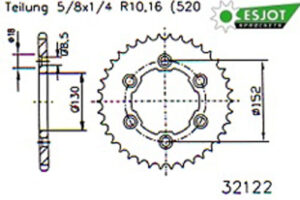 ZAHNKRANZ STAHL 520 (50-32122-48 / JTR706.48)