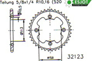ZAHNKRANZ STAHL 520 (50-32123-40 / JTR1760.40)