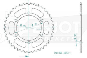 ZAHNKRANZ STAHL 520 (86606-44 / 50-32242-44)